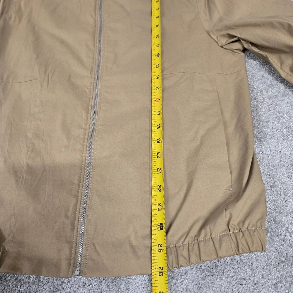 MNG Man Full Zip Bomber Jacket Mock Neck Tan Cotton Blend Mens‎ Size Medium
